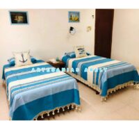 colchas artesanales de telar mitla oaxaca para playa