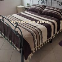 Colcha de Telar Oaxaca. Mexico. Cubrecama Artesanal Oaxaqueña, Tonos Cafes con toques Beige. Colcha de Algodón.