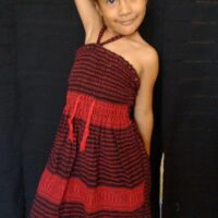 Vestido Economico de Telar para Niña. Hecho a Mano.100% Algodón. Vestidito Mexicano para Niña