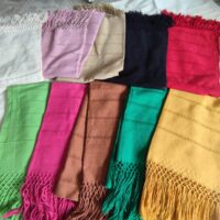 Rebozo Pepenado Un Color. Rebozo Artesanal de Oaxaca