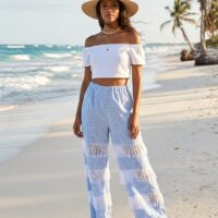 pantalon de playa deshilado artesanal