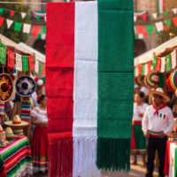 paquete de rebozo artesanal tricolor(artisela)