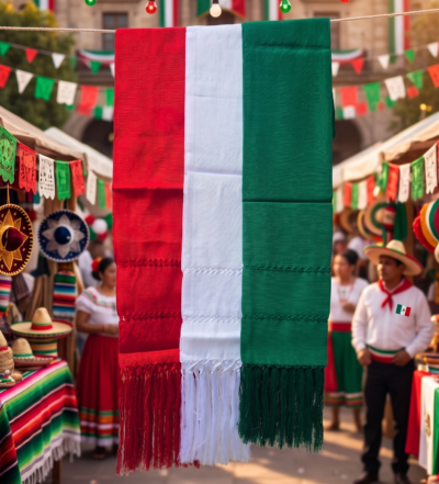 paquete de rebozo artesanal tricolor(artisela)
