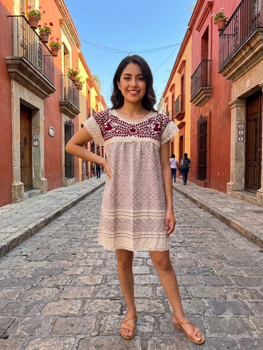 vestido artesanal de algodón con seda vestido artesanal de algodón con seda