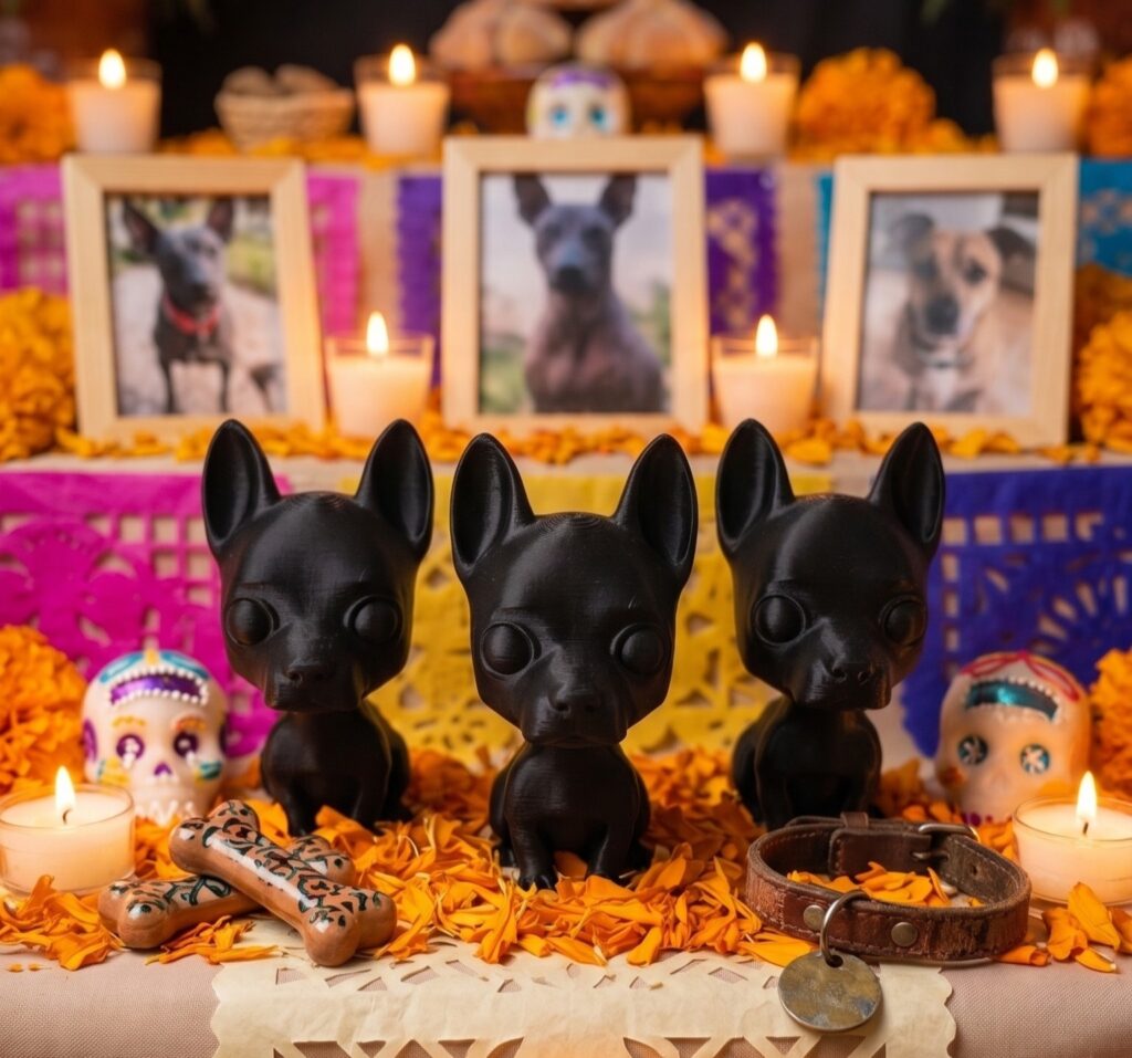 Envíos Globales, Calidad Garantizada Honra la memoria de tu peludo con nuestro set de figuras de Xoloitzcuintle para altar de mascotas. Elige entre 3 xolos o 1 xolo con portavelas. Incluye gemas y velas. ¡Encuéntralo en Artesanías Arely! Figuras de decoración para altar para mi mascota. dia de muertos